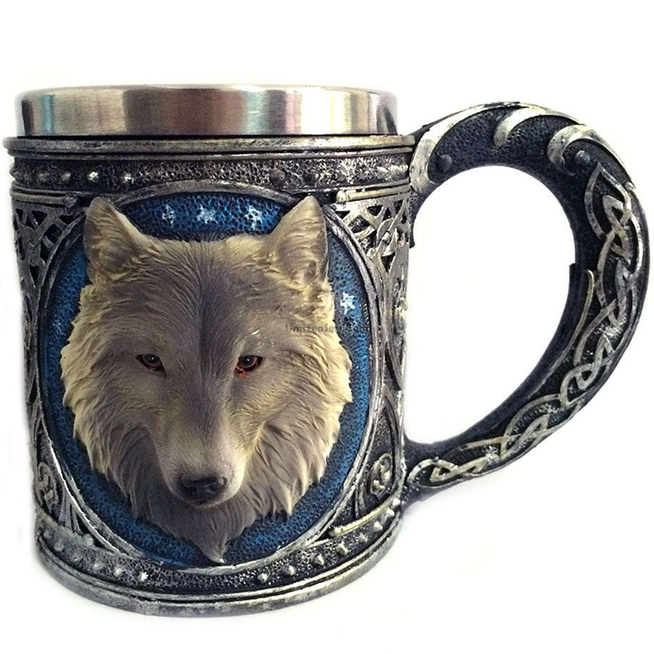 Stainless Steel Wolf Mug