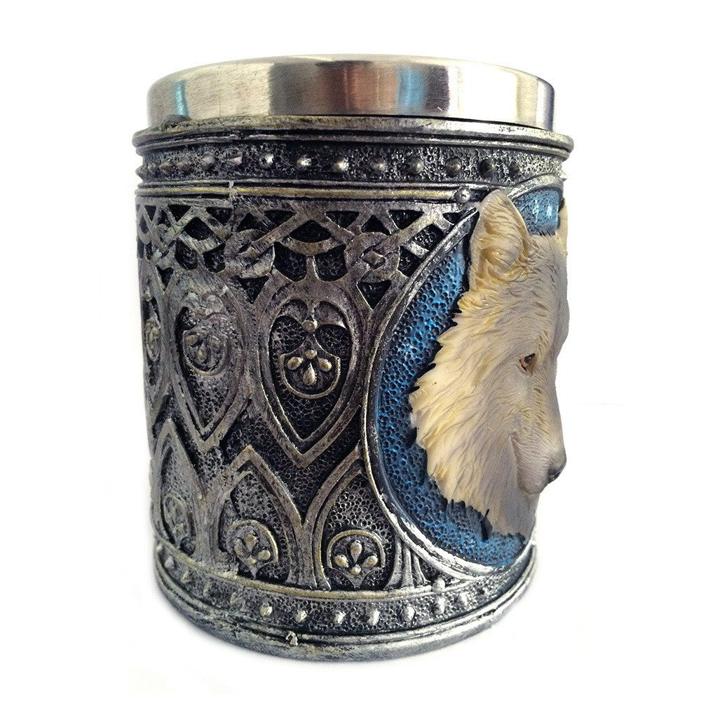 Stainless Steel Wolf Mug