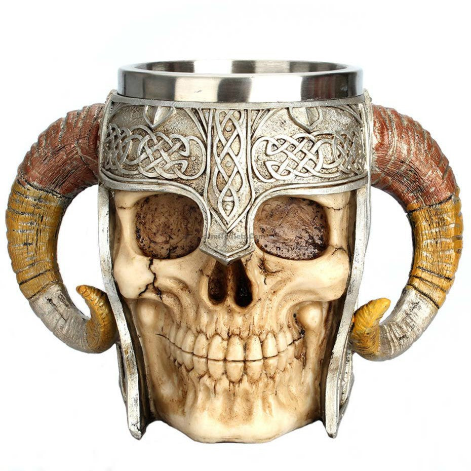 Stainless Steel Horns &amp; Skull &amp; Helmet Mug