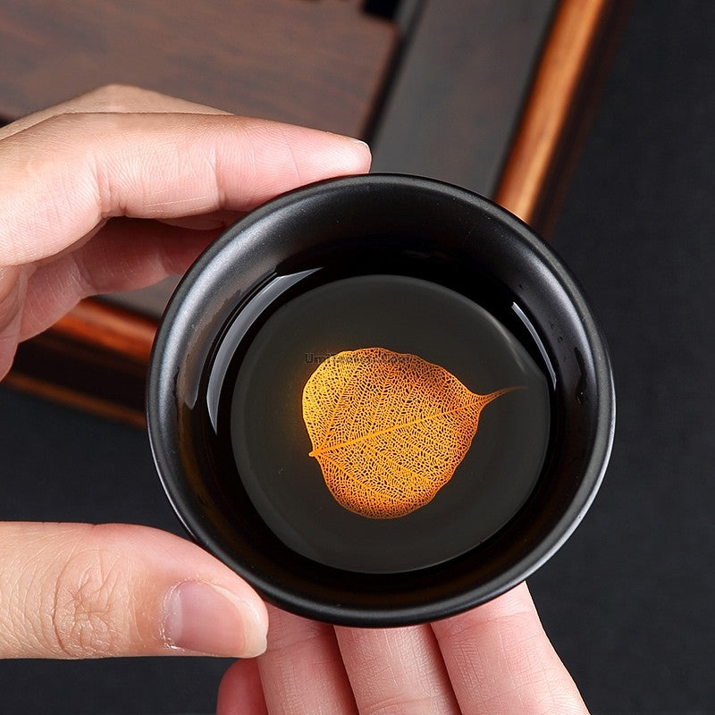 Black Ceramic Automatic Gongfu Tea Set