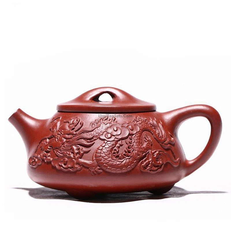 Yixing Red Clay Dragon Shi Piao Teapot