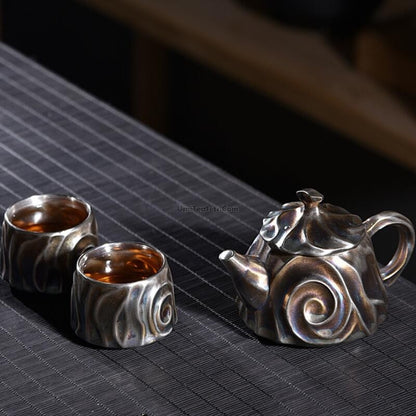 Tree Travel Tea Set With Inner Silver