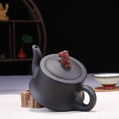 Yixing Black Clay Horse Head Teapot