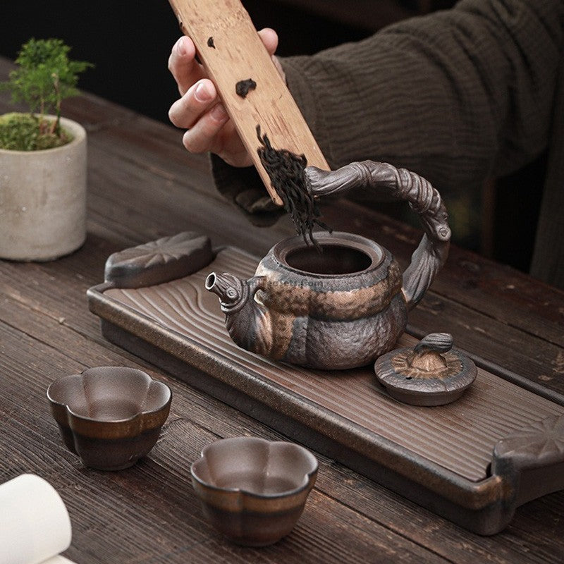 Japanese Pumpkin Tea Set With Tray