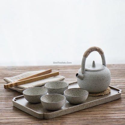 Japanese White Clay Wabi-sabi Tea Set