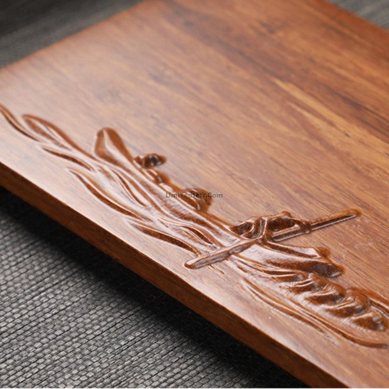 Wooden Tea Tray With Copper Stand