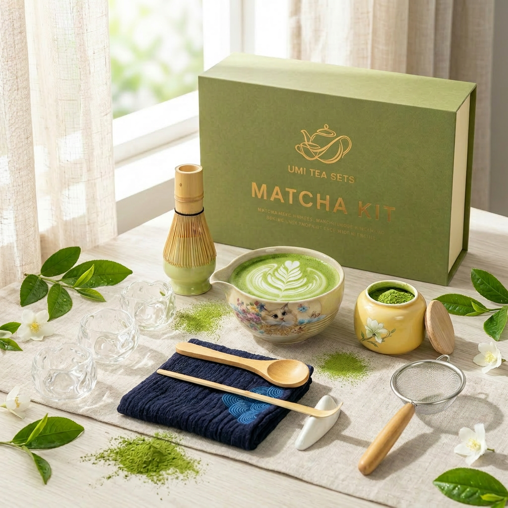 Japanese Cute Cat Ceramic Matcha Tea Set