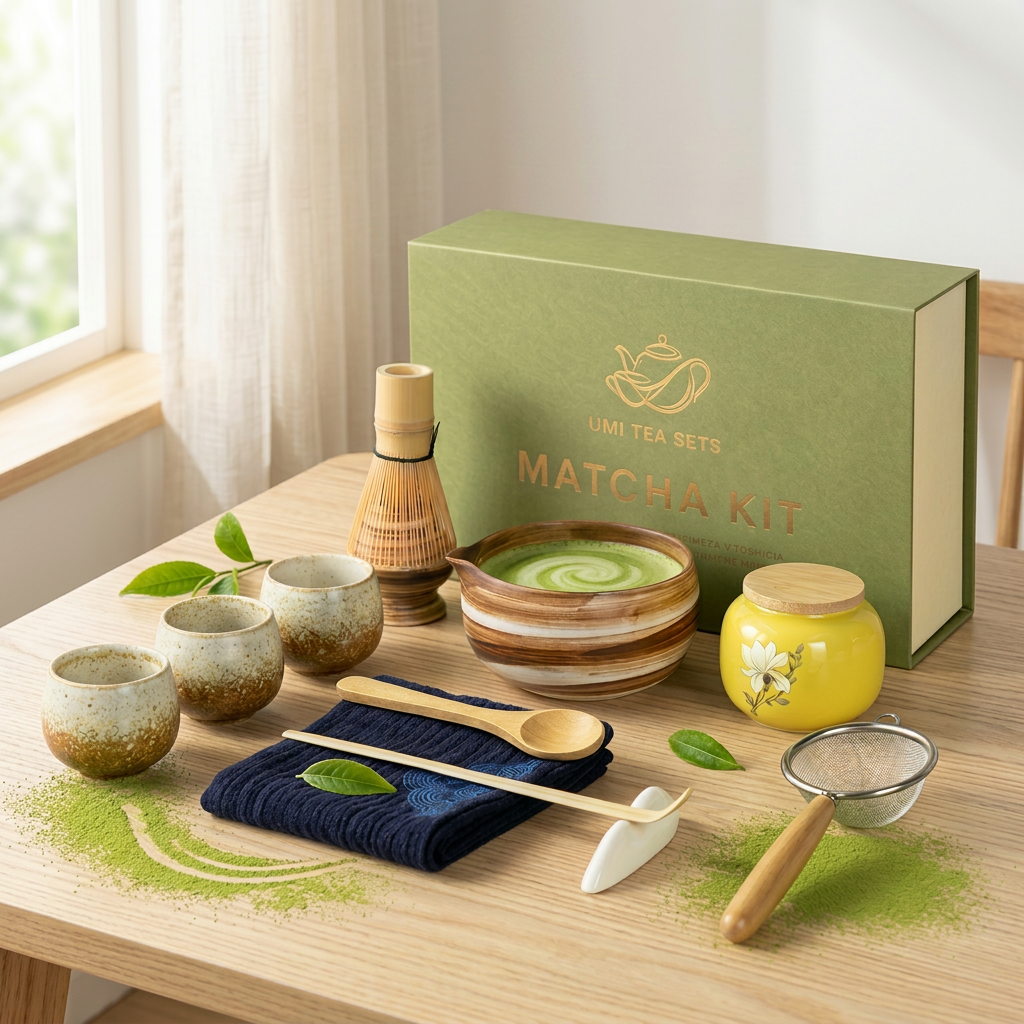 Japanese Coarse Pottery Matcha Tea Set