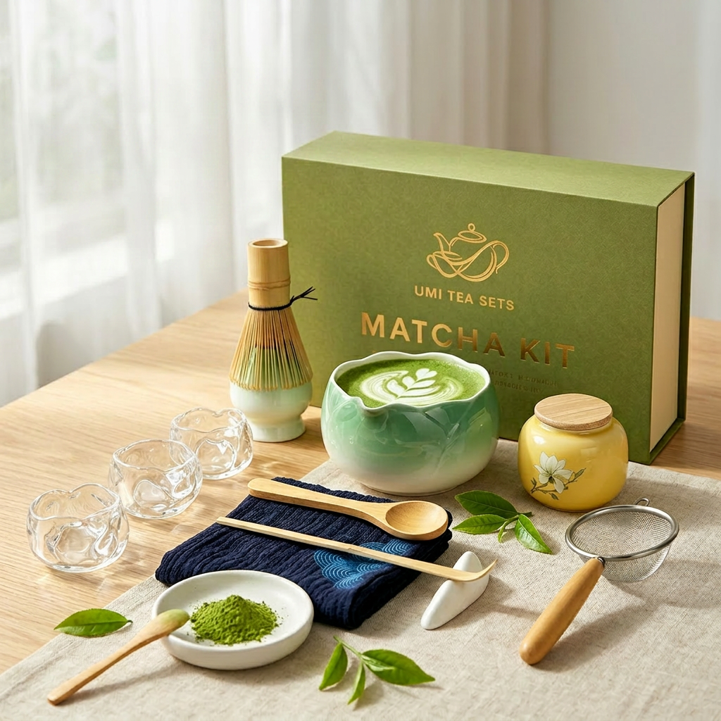 Japanese Gradient Green Matcha Tea Set