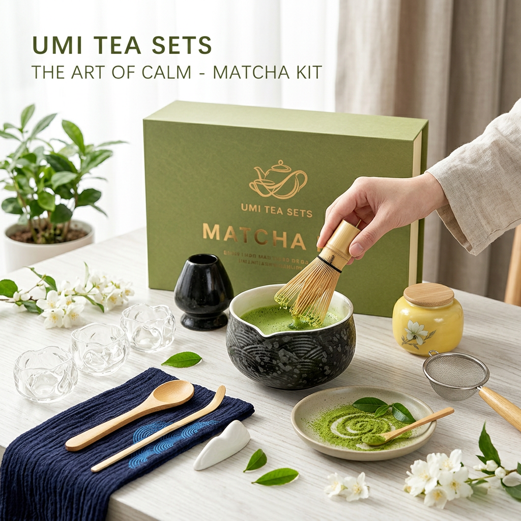 Japanese Zen Black Wave Matcha Tea Set