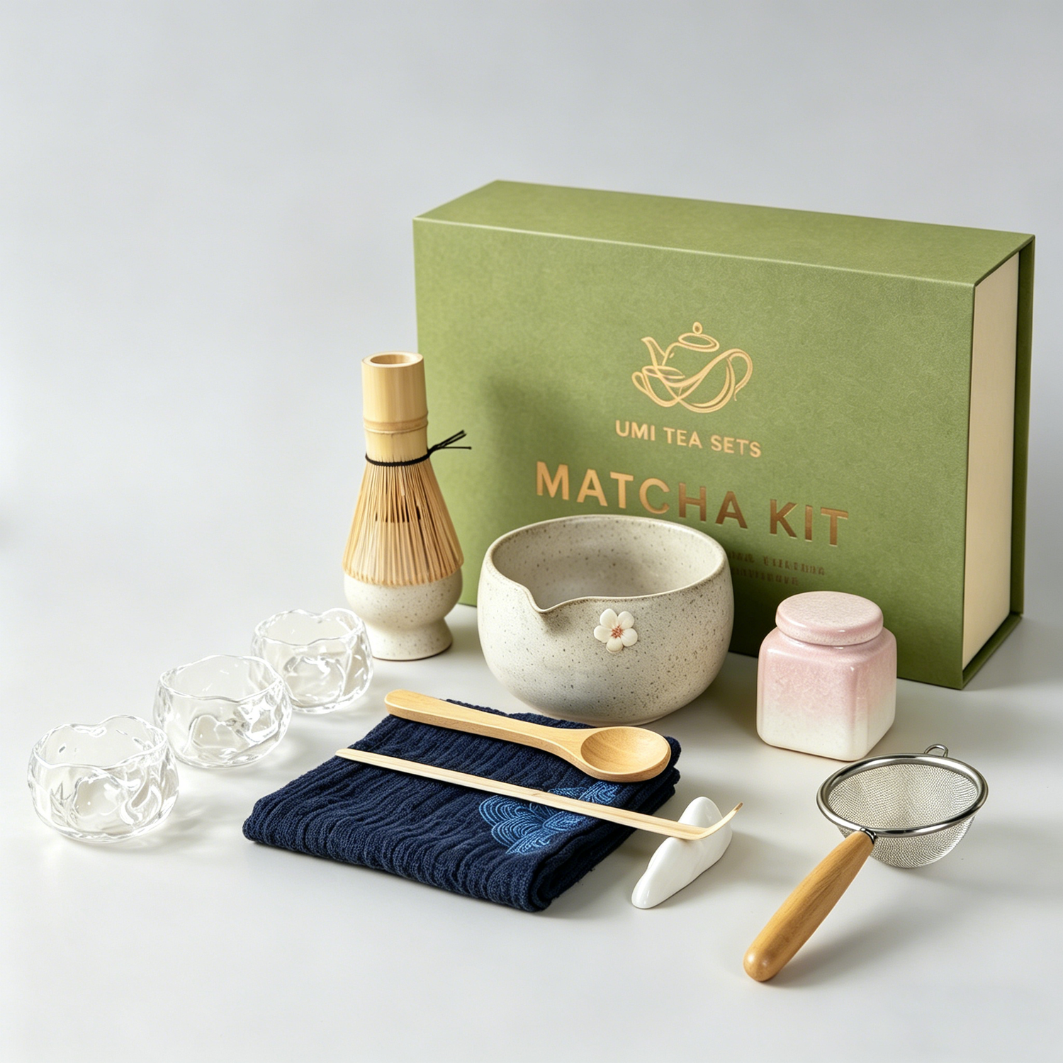Japanese Butterfly And Flower Matcha Tea Set