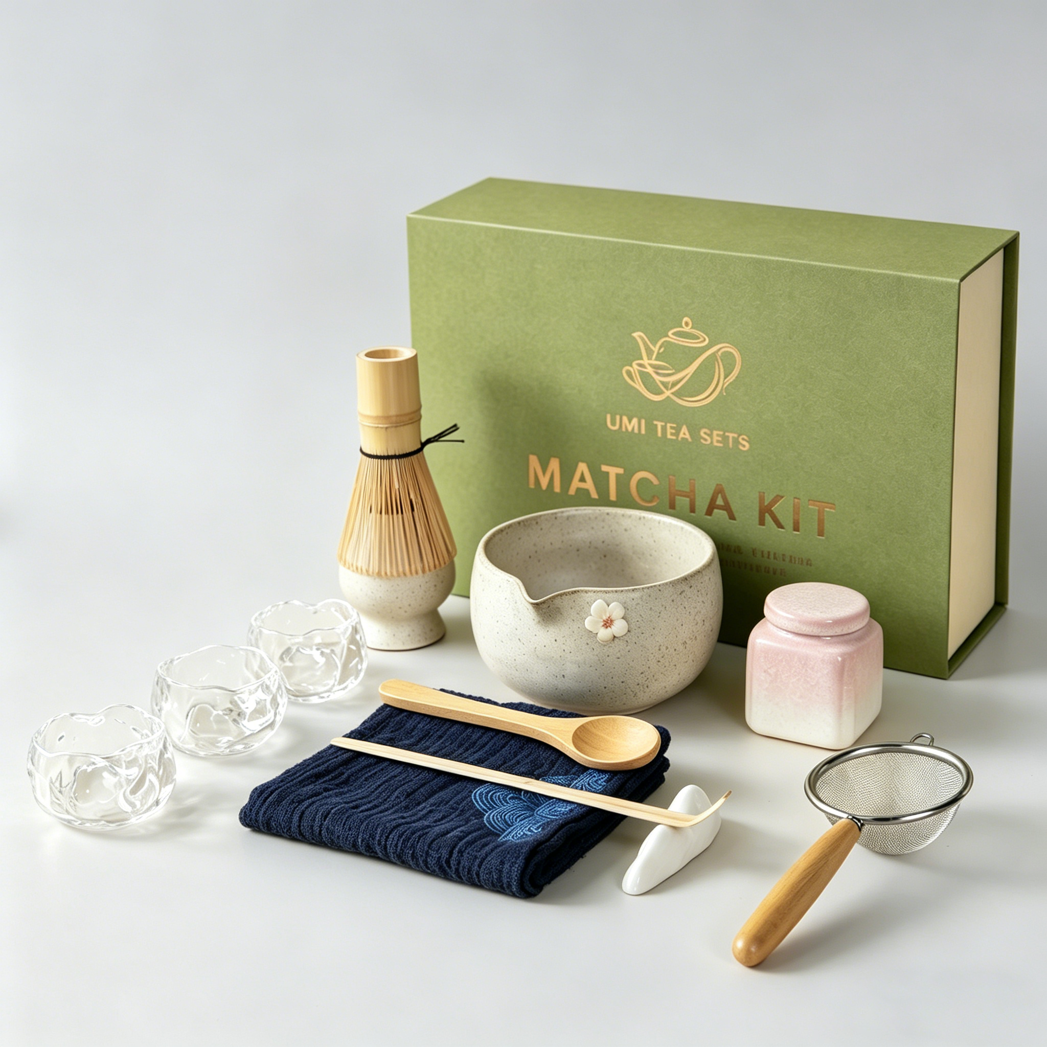 Japanese Butterfly And Flower Matcha Tea Set