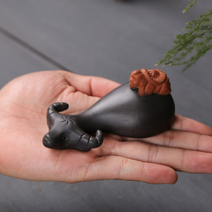 Yixing Clay Cow &amp; Boy Tea Pet