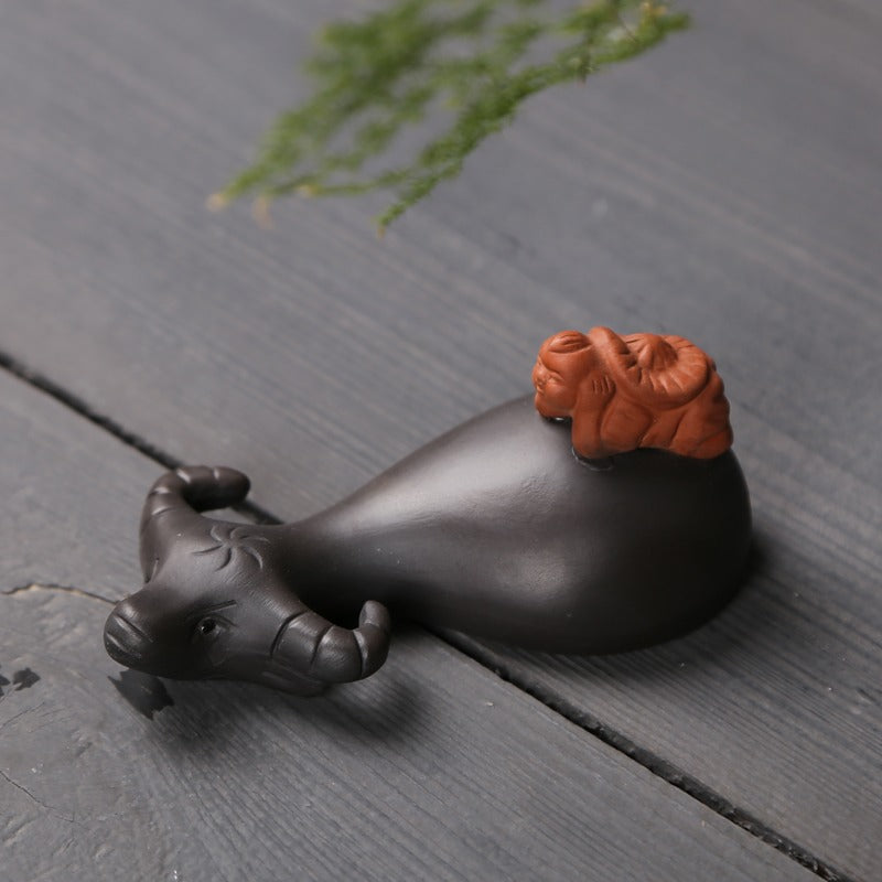 Yixing Clay Cow &amp; Boy Tea Pet