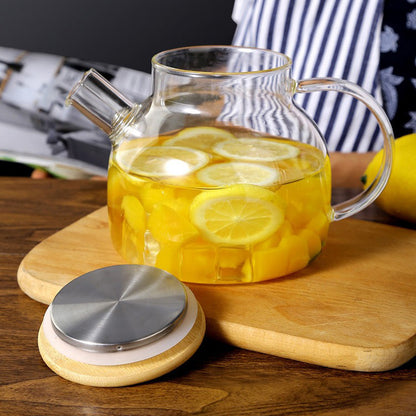 Glass Teapot With Bamboo Lid