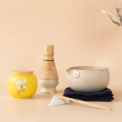 Japanese Butterfly And Flower Matcha Tea Set