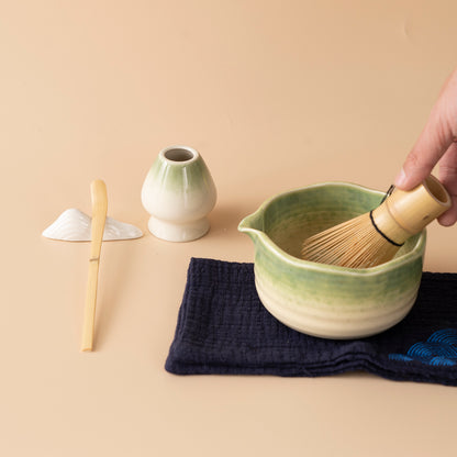 Japanese Kiln Changed Green Matcha Tea Set