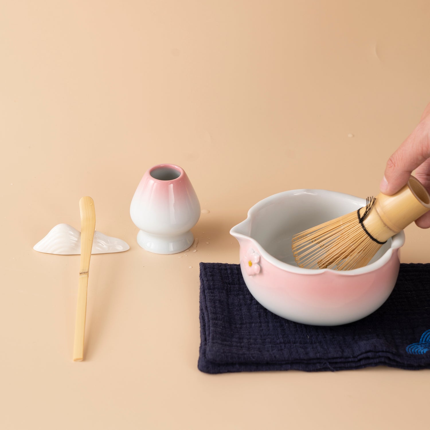 Japanese Butterfly And Flower Matcha Tea Set