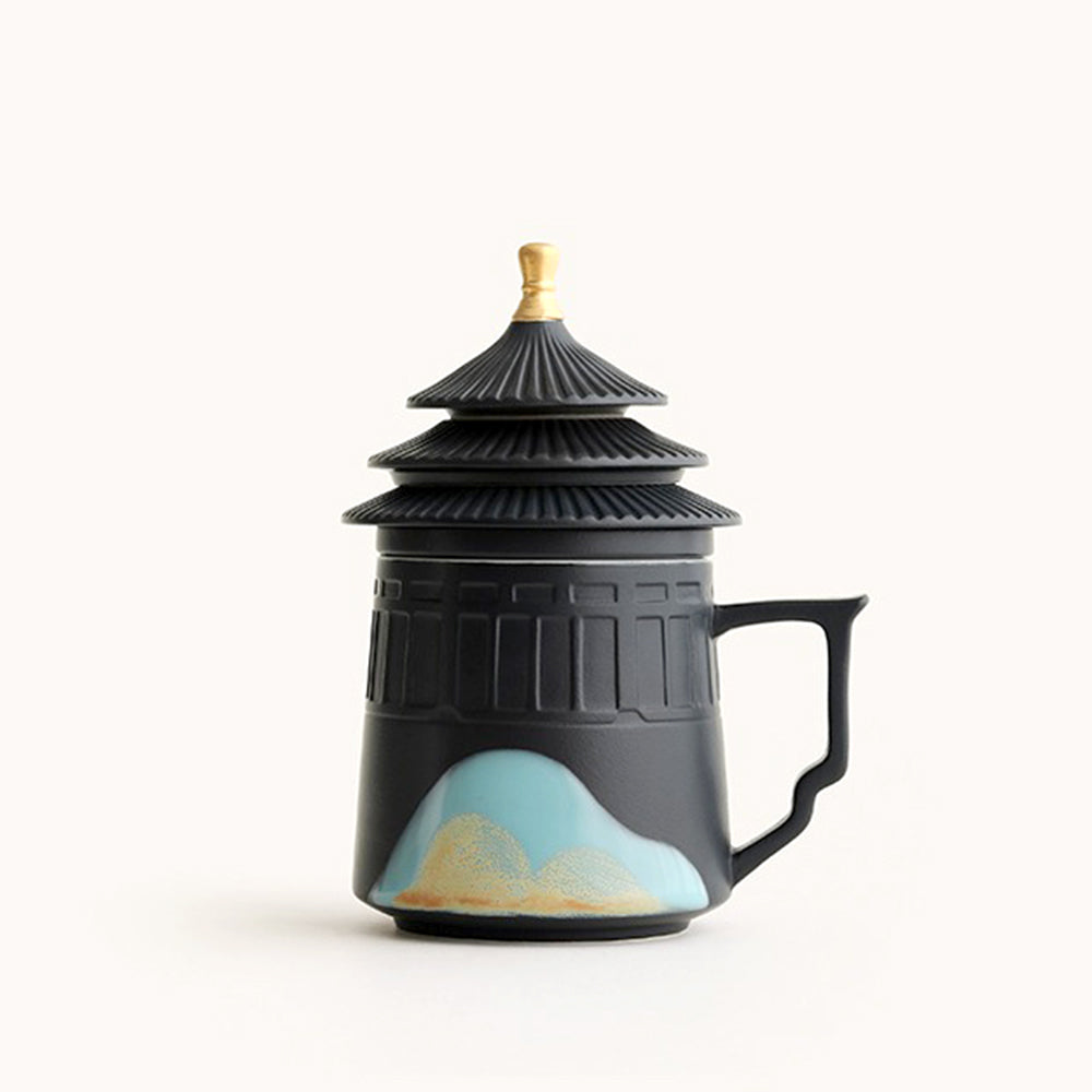 Chinese Palace Moutain Ceramic Tea Cup