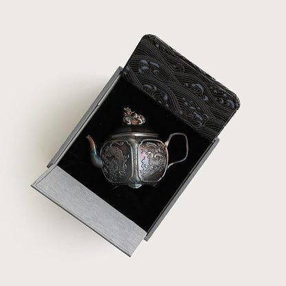 Chinese Mythical Beast Silver Teapot