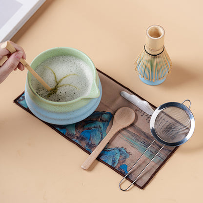 Japanese Gradient Green &amp; Blue Matcha Tea Set