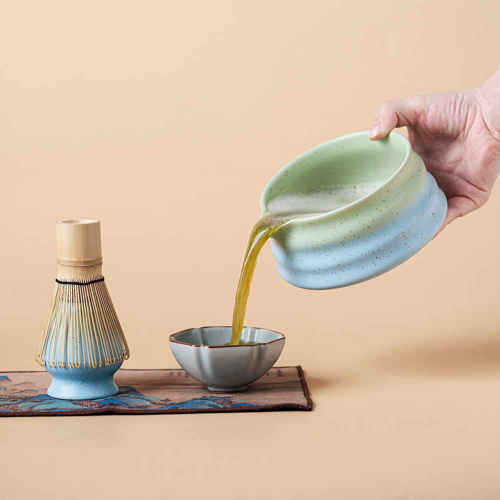 Japanese Gradient Green &amp; Blue Matcha Tea Set