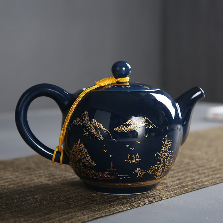 Chinese Blue Landscape Porcelain Tea Set – Umi Tea Sets