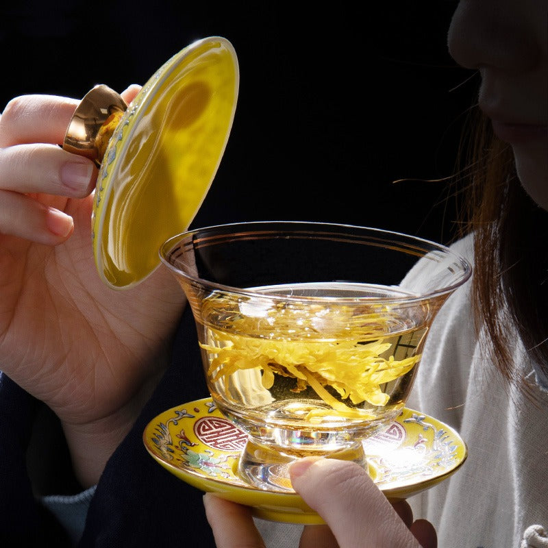 Enamel Porcelain And Glass Gaiwan