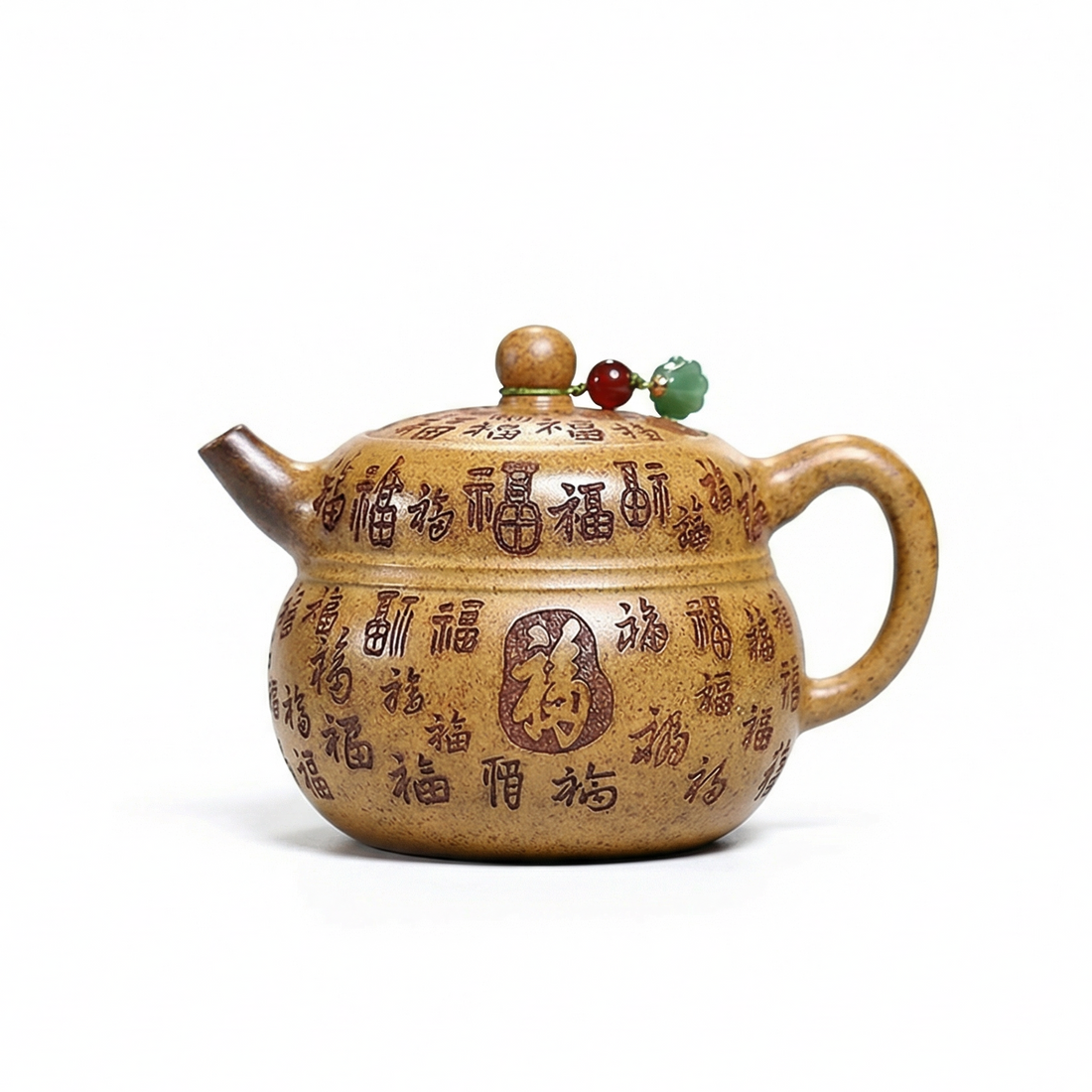 Dragon Bone Gold Sand Fu Gourd Teapot