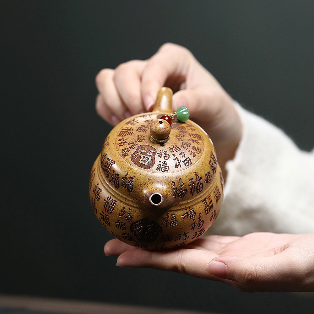 Dragon Bone Gold Sand Fu Gourd Teapot – Umi Tea Sets