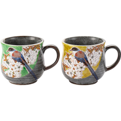 Japanese Kutani-yaki Cherry Blossoms And Birds Tea Cup