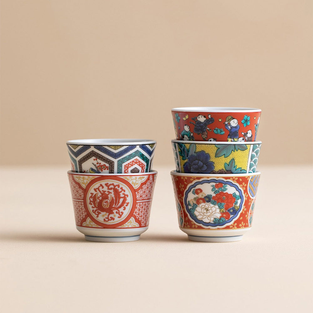 Japanese Kutani-yaki Tea Cup Set