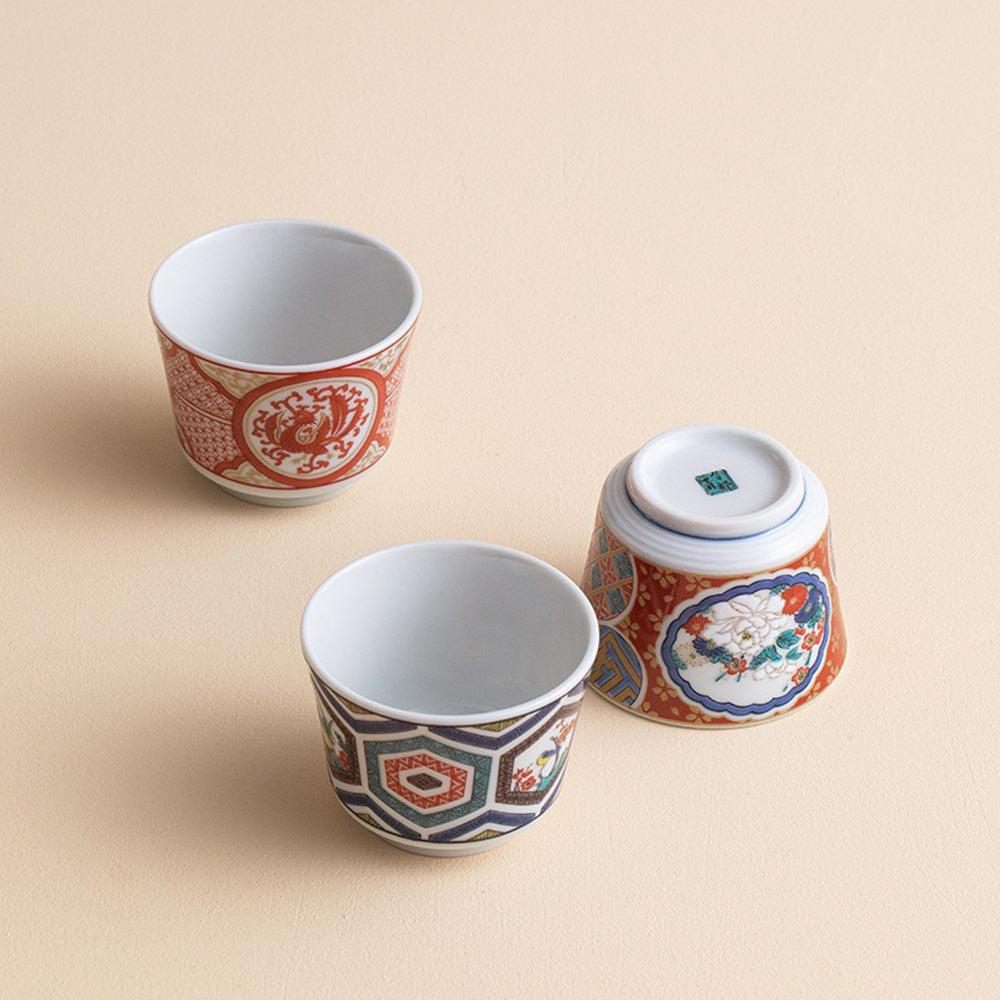 Japanese Kutani-yaki Tea Cup Set - Thumbnail 4