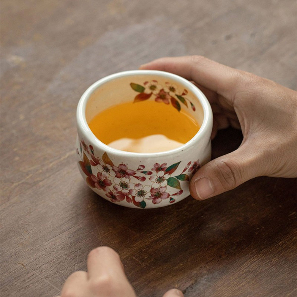 Japanese Mino-yaki Flower Tea Cup Set of Five – Umi Tea Sets