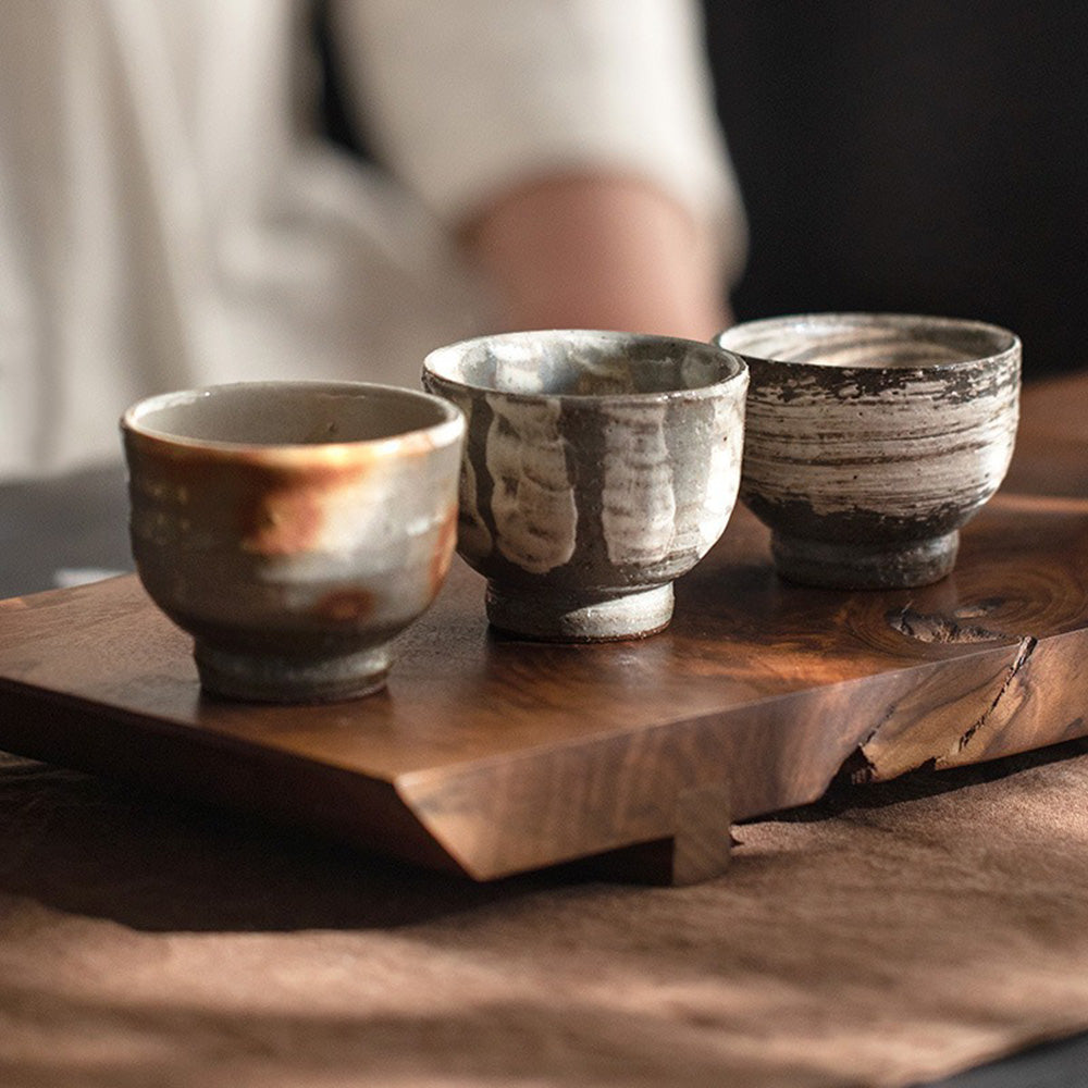 Japanese Wango-yaki Pottery Tea Cup Set of Five – Umi Tea Sets