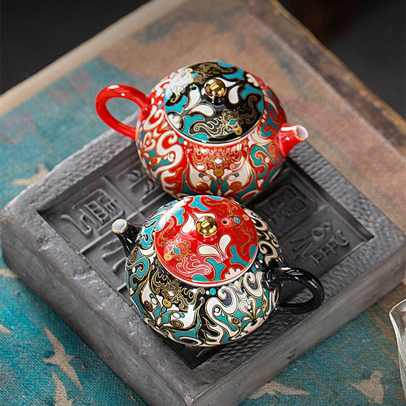 Chinese Gold And Silver Tea Set