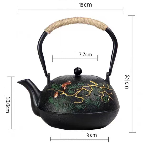 Guest-Greeting Pine Cast Iron Teapot