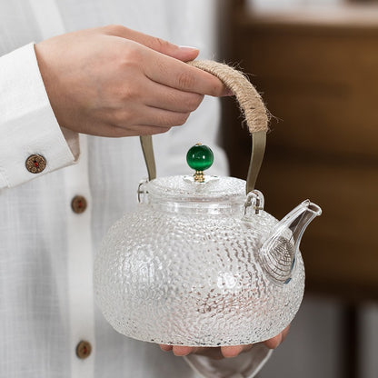 Ice Block Big Belly Glass Teapot