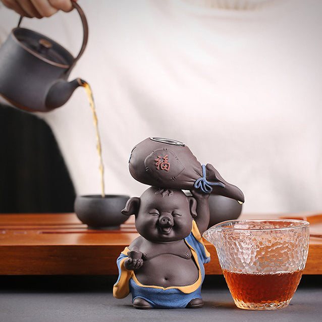 Purple Clay Pig Tea Strainer