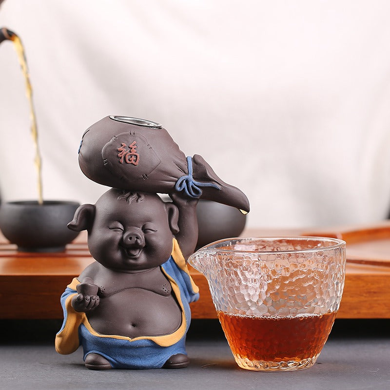 Purple Clay Pig Tea Strainer