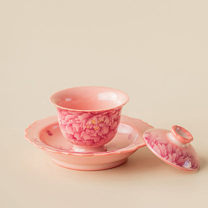 Pink Peony Ruyao Gaiwan