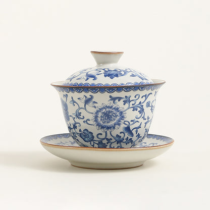 Blue And White Ruyao Porcelain Gaiwan