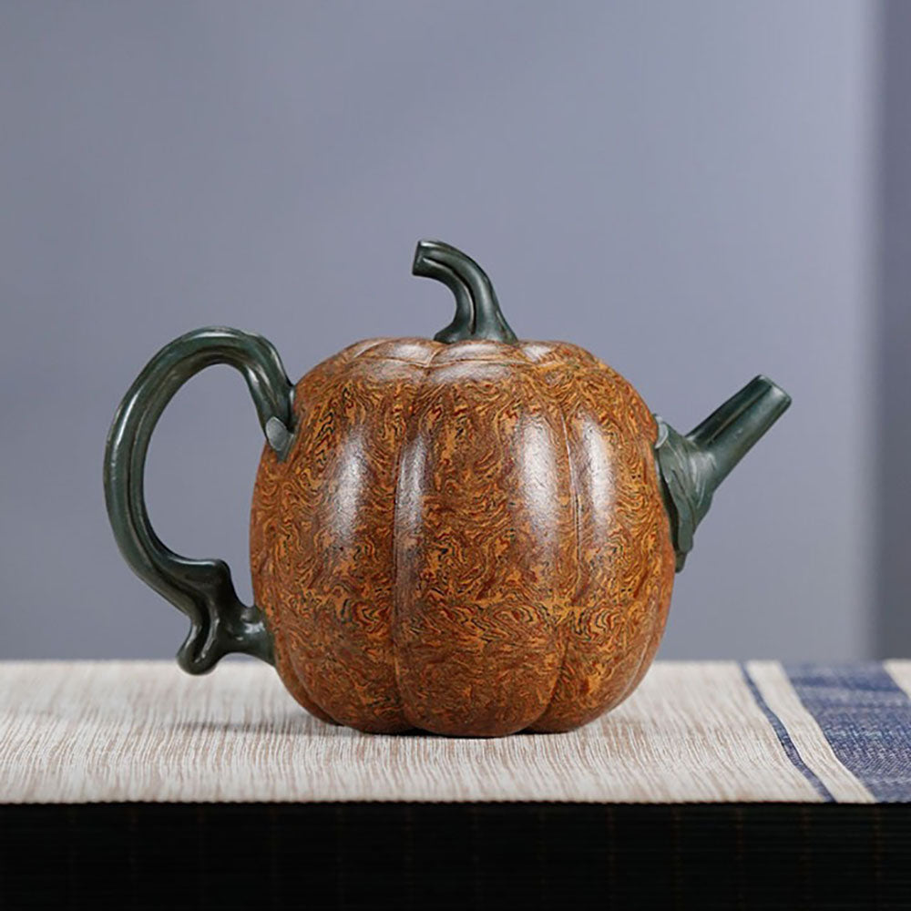 Yixing Jiao Ni Clay Pumpkin Teapot - Thumbnail 3