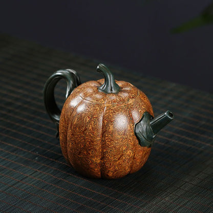 Yixing Jiao Ni Clay Pumpkin Teapot