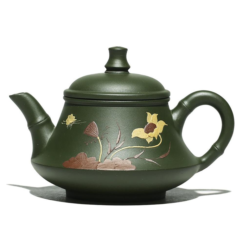 Yixing Green Clay Lotus Teapot