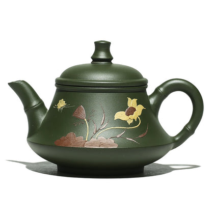 Yixing Green Clay Lotus Teapot