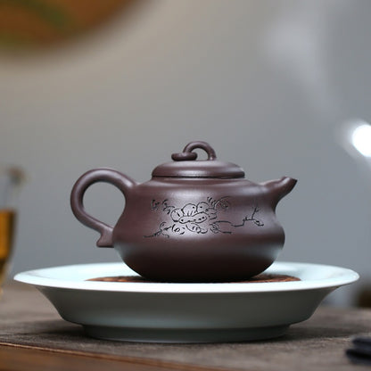 Yixing Purple Clay Gourd Teapot