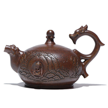 Yixing Purple Clay Buddha Dragon Teapot