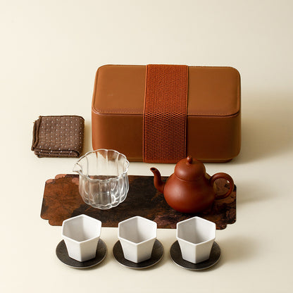 Purple Clay &amp; Ceramic Travel Tea Set