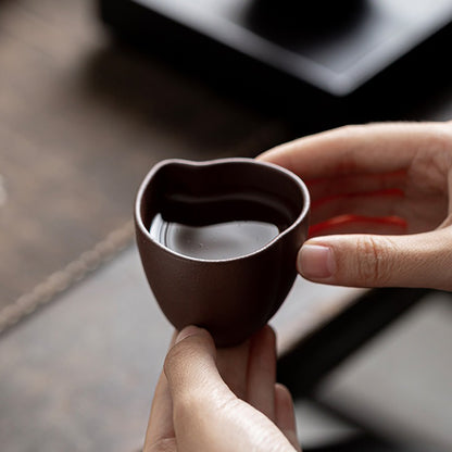 Purple Clay Five Blessings Gongfu Tea Cup Set
